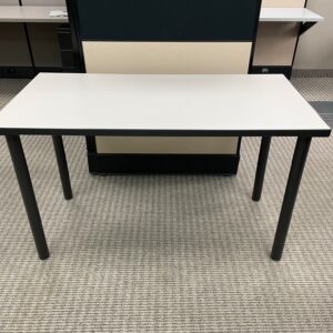 24x48 Light Gray Rectangular Office Table – Post Leg Desk