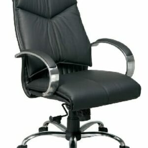 Deluxe Mid Back Executive Black Leather Chair #8201