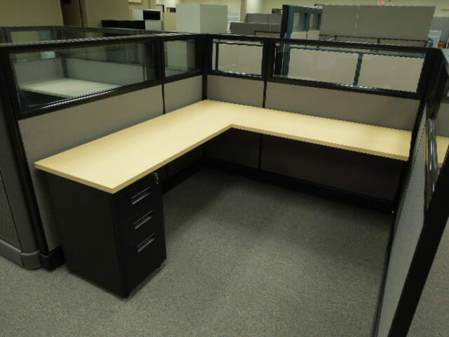 Herman Miller Used 6x6 Office Cubicles with Glass Stacker - Image 2