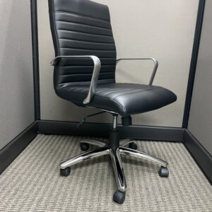 Black Leather-like Conference Chair