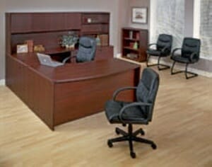 Nexus Series Laminate Office Furniture- Mahogany Finish