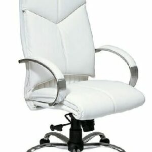 ProLine 7270 Deluxe High Back Executive White Leather Chair