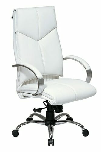 ProLine 7270 Deluxe High Back Executive White Leather Chair