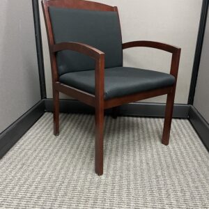 National Timberlane Side Chair Wood Arm Black Fabric